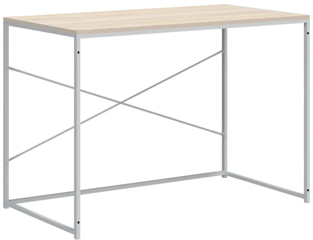 vidaXL Γραφείο Υπολογιστή Λευκό/Δρυς 110 x 60 x 70 εκ. Επεξ. Ξύλο