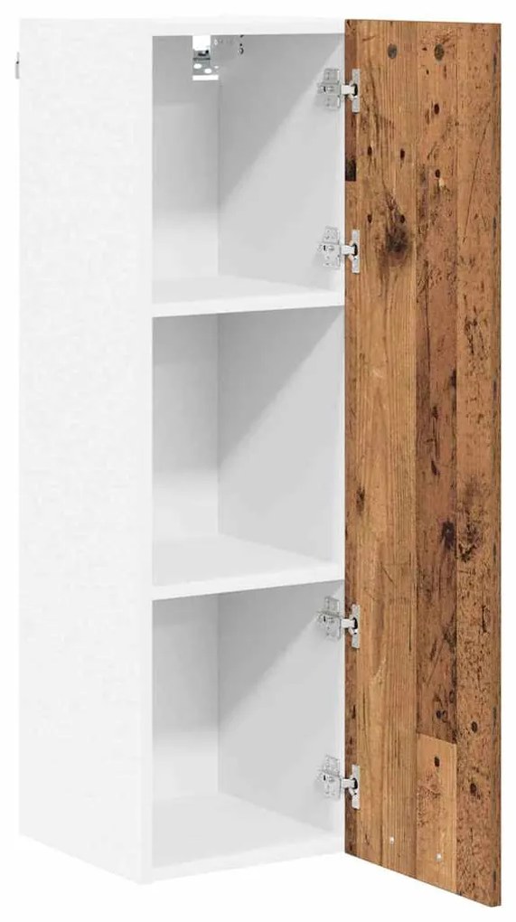 vidaXL Κρεμαστό ντουλάπι με αποθήκευση Παλιό ξύλο 30 x 31 x 100 εκ.