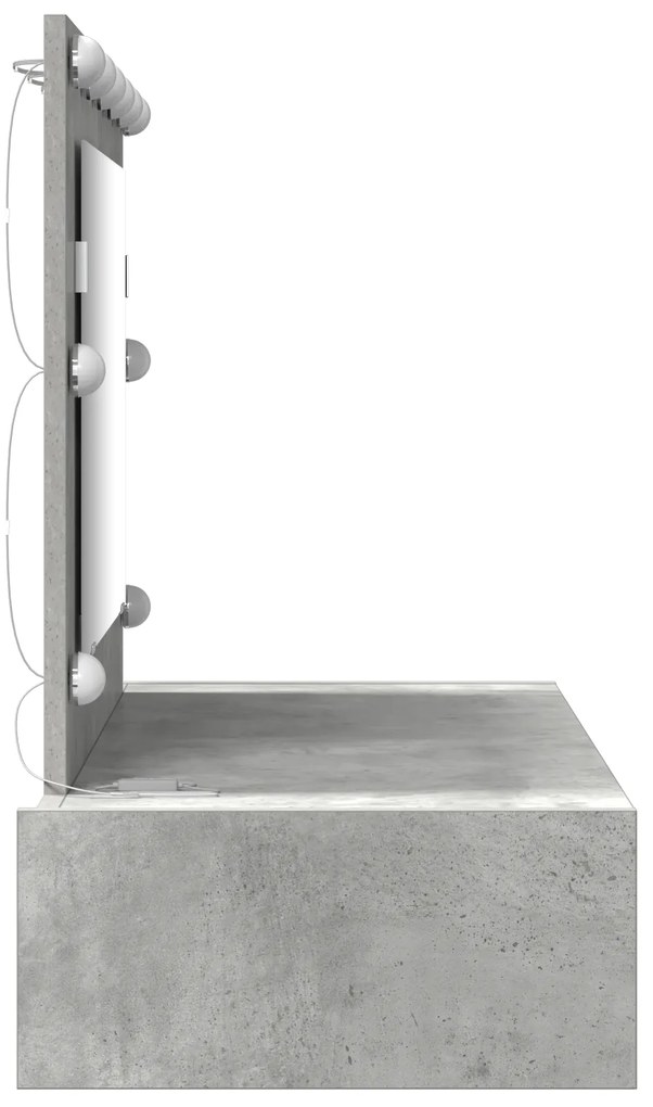 vidaXL Επιτοίχιο Dressing Table με LED Φώτα σε Concrete Grey