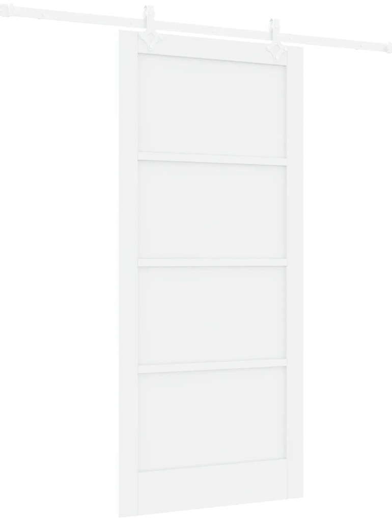 vidaXL Συρόμενη Πόρτα  με Σετ Χάλυβα Λευκή 93x202 εκ Συμπαγές Ξύλο Πεύκου