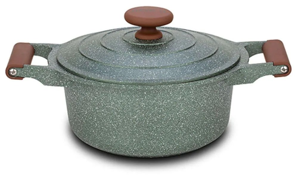 Κατσαρόλα Αντικολλητική Ωmega 10-255-030 20cm Green-Brown Nava 20cm Aluminium