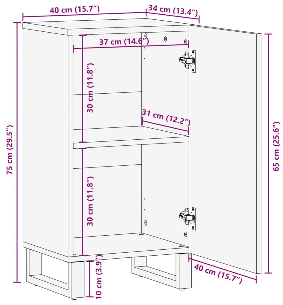 ΝΤΟΥΛΑΠΙ 40X34X75 ΕΚ. ΑΠΟ ΜΑΣΙΦ ΞΥΛΟ ΜΑΝΓΚΟ 377557