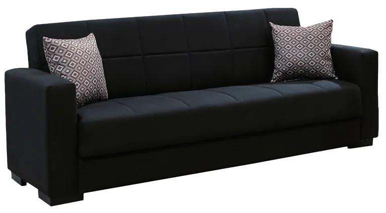 Kαναπές κρεβάτι Vox 3θέσιος ύφασμα μαύρο 212x77x80εκ Υλικό: FABRIC - SPRING - POPLAR WOOD 213-000005