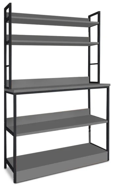 Έπιπλο κουζίνας Foyer Megapap χρώμα μαύρο - ανθρακί 101x36x160,7εκ.