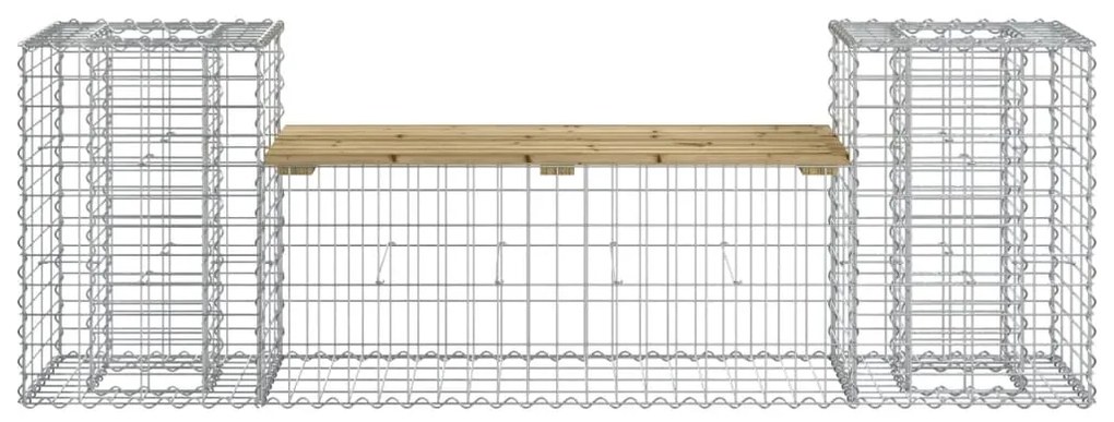 vidaXL Παγκάκι Κήπου Συρματοκιβώτιο 183x41x60,5 εκ. Εμποτ. Ξύλο Πεύκου