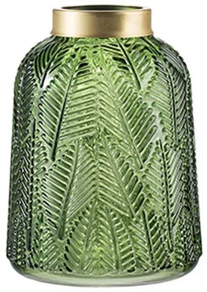 Artekko Palm Βάζο Γυάλινο Διακοσμητικό Πράσινο (15x15x20)cm