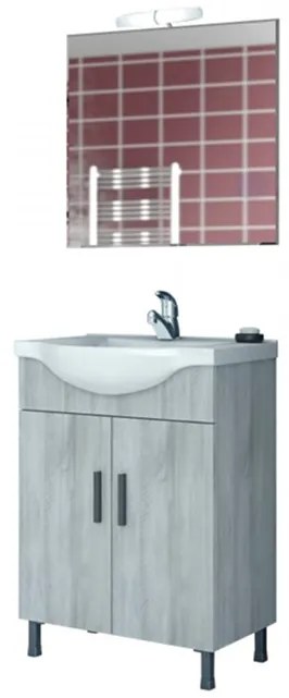 DROP Σετ επιδαπέδιου επίπλου μπάνιου, Luna 65, Slim, Gray, Drop DROP986594