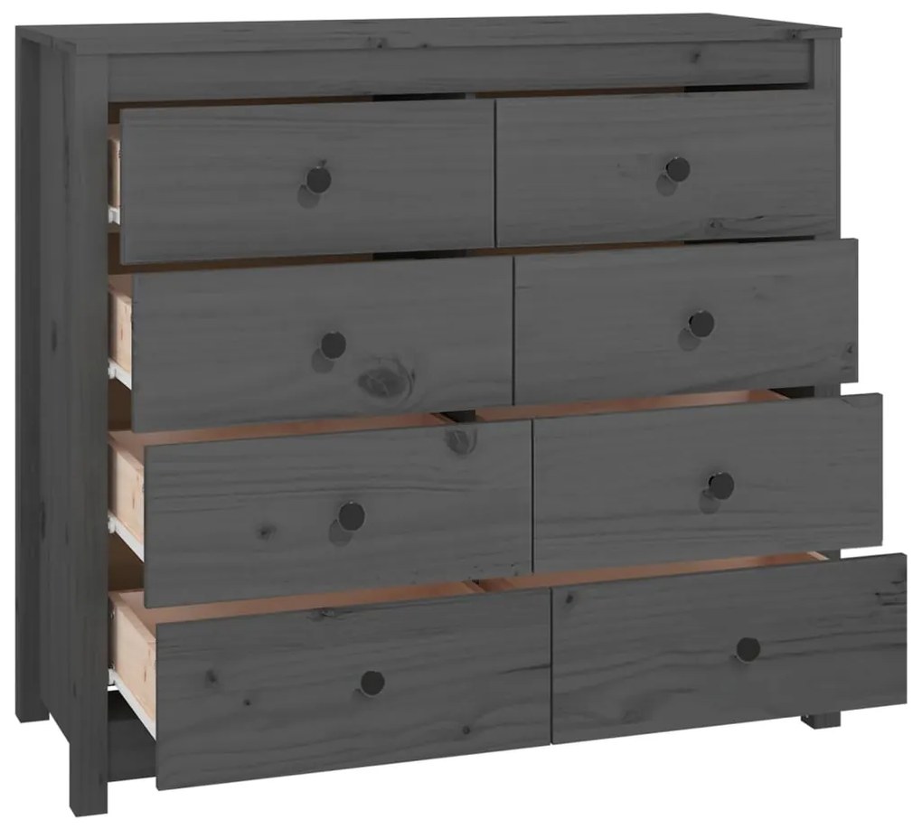vidaXL Βοηθητικό Ντουλάπι Γκρι 100x40x90 εκ. από Μασίφ Ξύλο Πεύκου