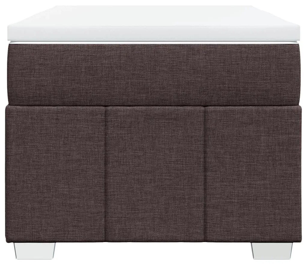 Κρεβάτι Boxspring με Στρώμα Σκούρο Καφέ 90x190 εκ. Υφασμάτινο - Καφέ