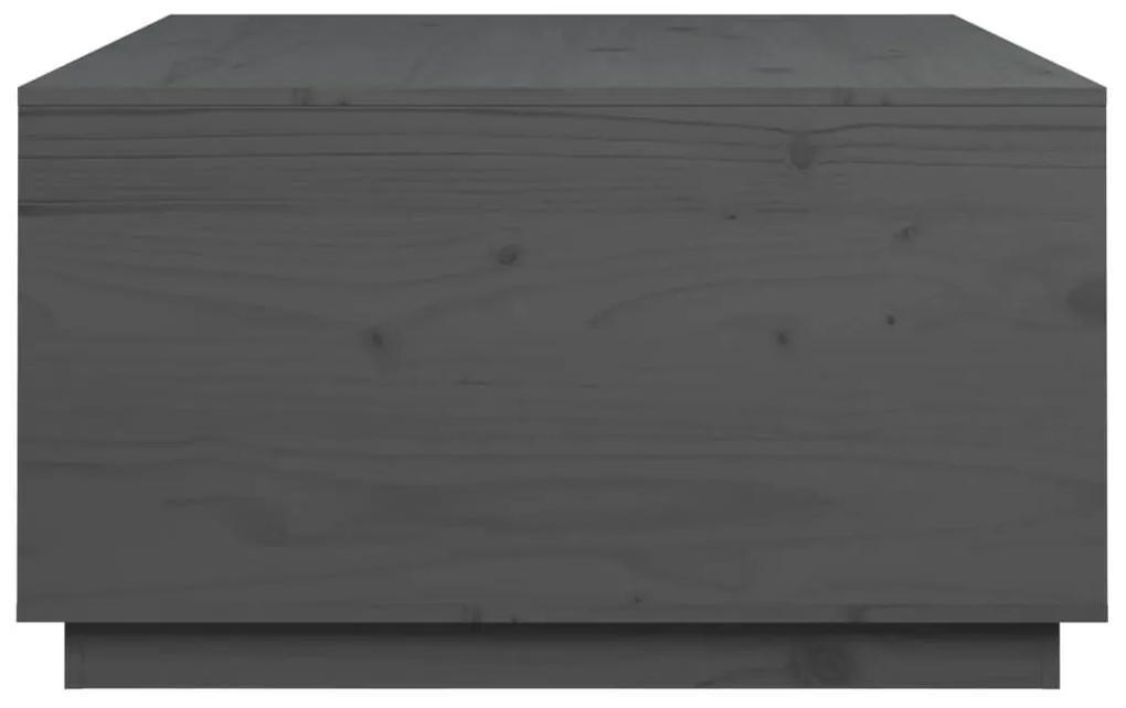 Τραπεζάκι Σαλονιού Γκρι 80 x 80 x 45 εκ. από Μασίφ Ξύλο Πεύκου - Γκρι