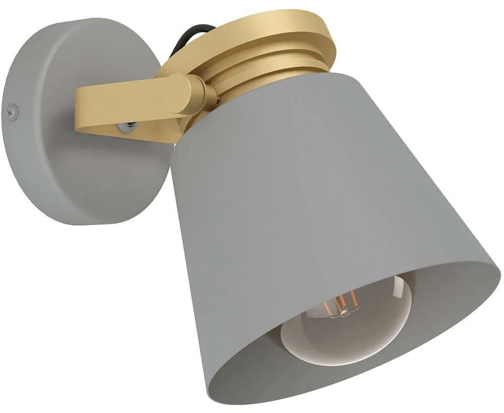 Φωτιστικό Τοίχου - Απλίκα Twicken 43835 18x15x20cm 1xΕ27 28W Grey-Gold Eglo Steel
