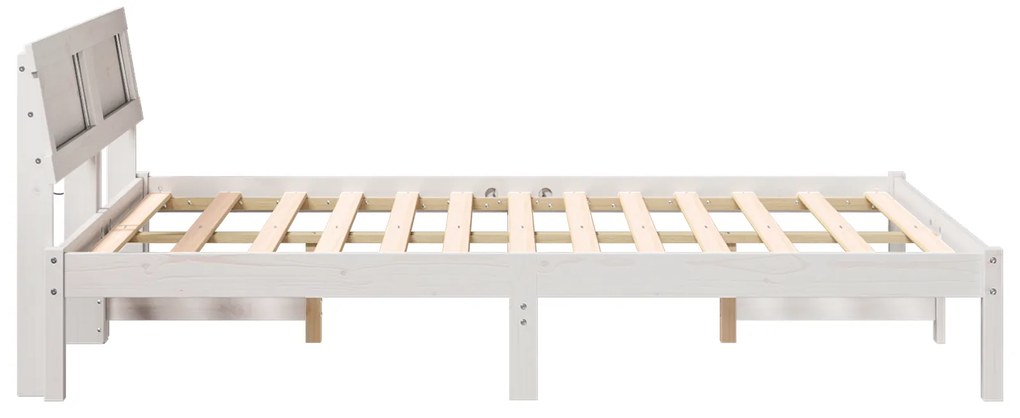 vidaXL Σκελετός Κρεβατιού Λευκό 140 x 190 cm Συμπαγές ξύλο πεύκου