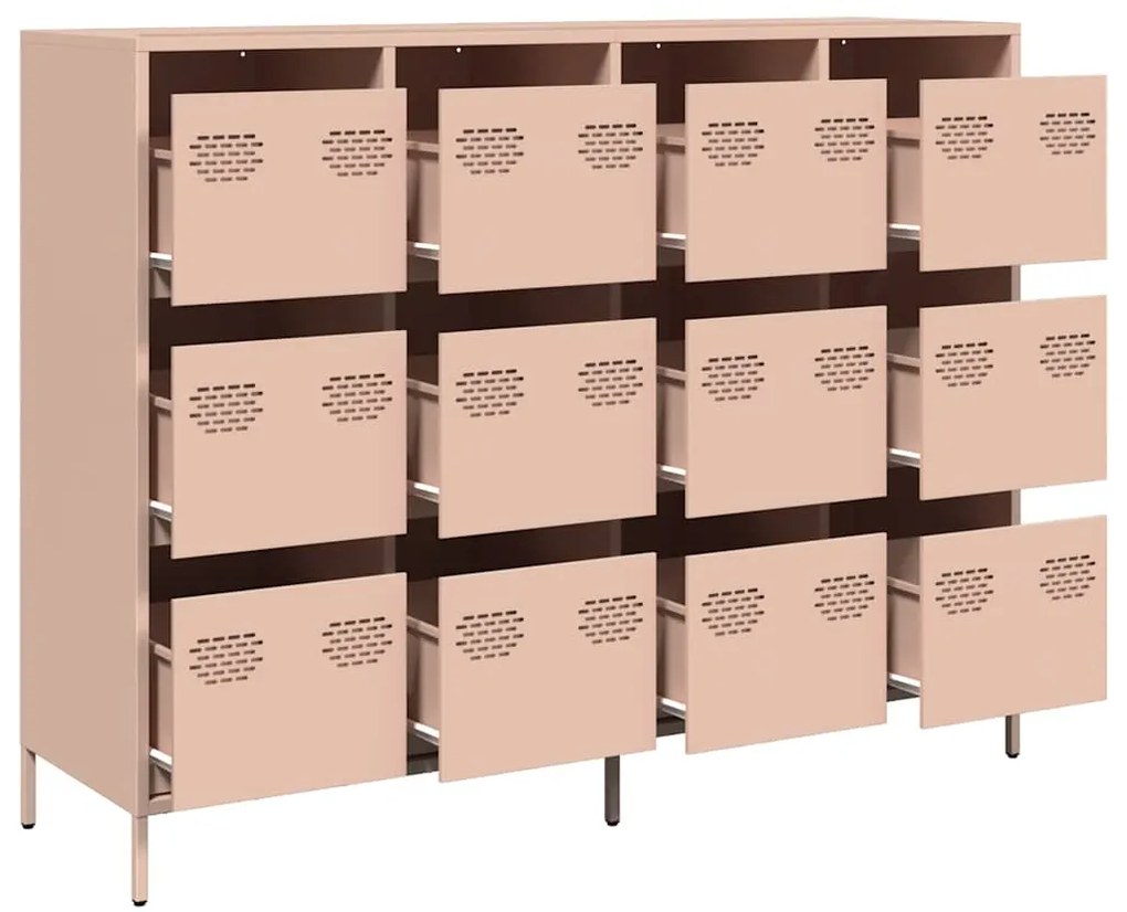 vidaXL Ντουλάπι Ροζ 135x39x103,5 εκ. από Χάλυβα Ψυχρής Έλασης