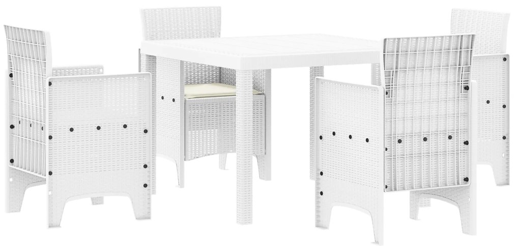vidaXL Σετ Γευμάτων Κήπου 5 pcs Λευκό