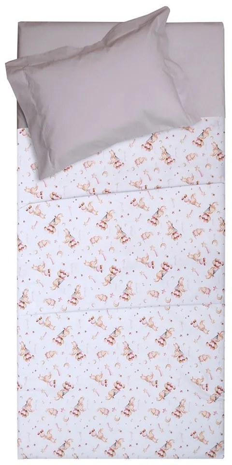 Κουβέρτα Παιδική Καλοκαιρινή Δανάη White Viopros Single 150x245cm 100% Βαμβάκι