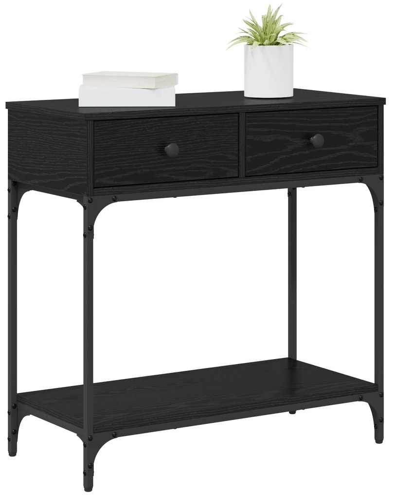 vidaXL Τραπέζι Κονσόλας Μαύρη Δρύς 75x34.5x75 cm Επεξεργασμένο Ξύλο