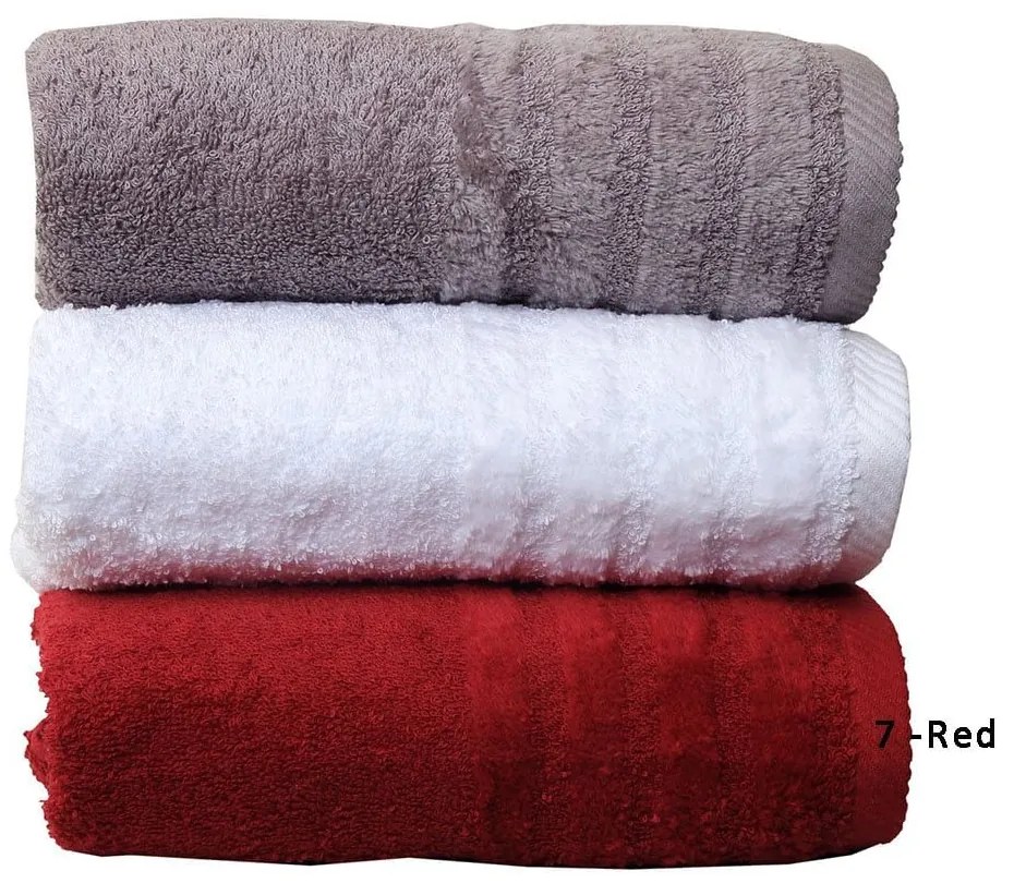 Πετσέτες Spa Σετ 3τμχ 7 Red Anna Riska Σετ Πετσέτες 70x140cm 100% Cotton