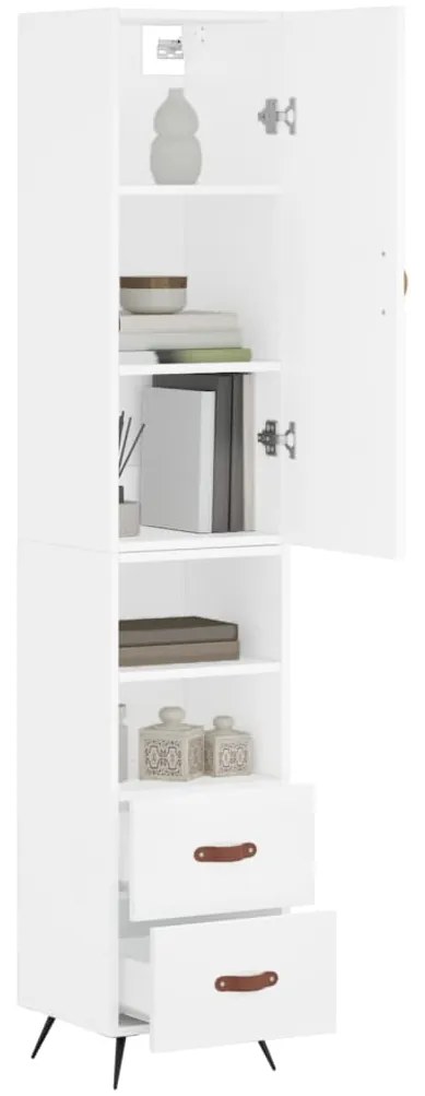 vidaXL Ντουλάπι Λευκό 34,5 x 34 x 180 εκ. από Επεξεργασμένο Ξύλο