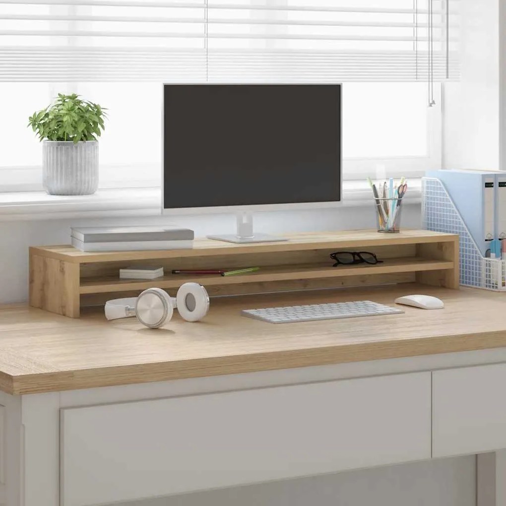 vidaXL Βάση Οθονών Artisan Δρυς 100 x 24 x 13 εκ. από Επεξ. Ξύλο