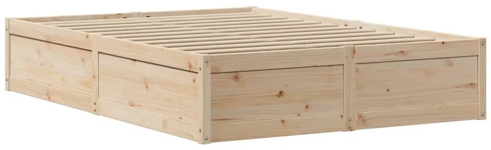 vidaXL Σκελετός Κρεβατιού Χωρίς Στρώμα 150x200 εκ Μασίφ Ξύλο Πεύκου