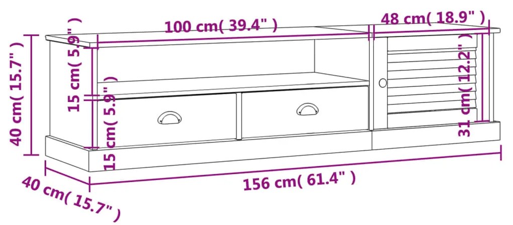 ΈΠΙΠΛΟ ΤΗΛΕΟΡΑΣΗΣ VIGO ΛΕΥΚΟ 156X40X40 ΕΚ. ΜΑΣΙΦ ΞΥΛΟ ΠΕΥΚΟΥ 353173