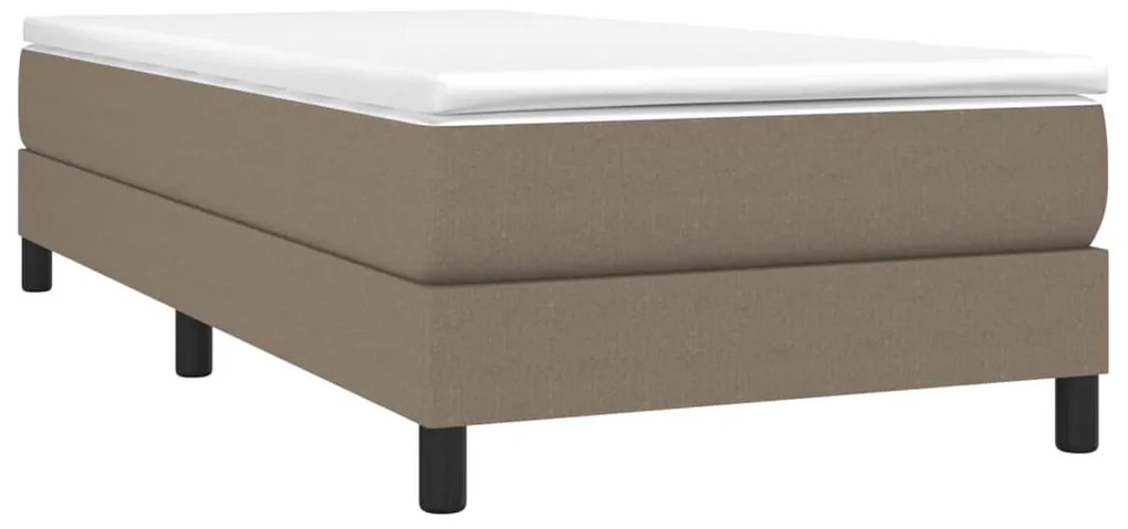 Κρεβάτι Boxspring με Στρώμα Taupe 100 x 200 εκ. Υφασμάτινο - Μπεζ-Γκρι