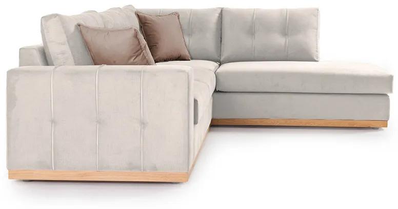 Γωνιακός καναπές αριστερή γωνία Boston pakoworld ύφασμα cream-mocha 280x225x90εκ - Ύφασμα - 168-000019