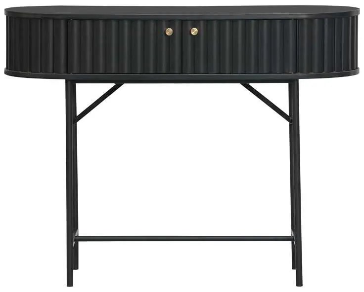 Κονσόλα Zeplen pakoworld MDF-μέταλλο σε μαύρη απόχρωση 100x35x75εκ
