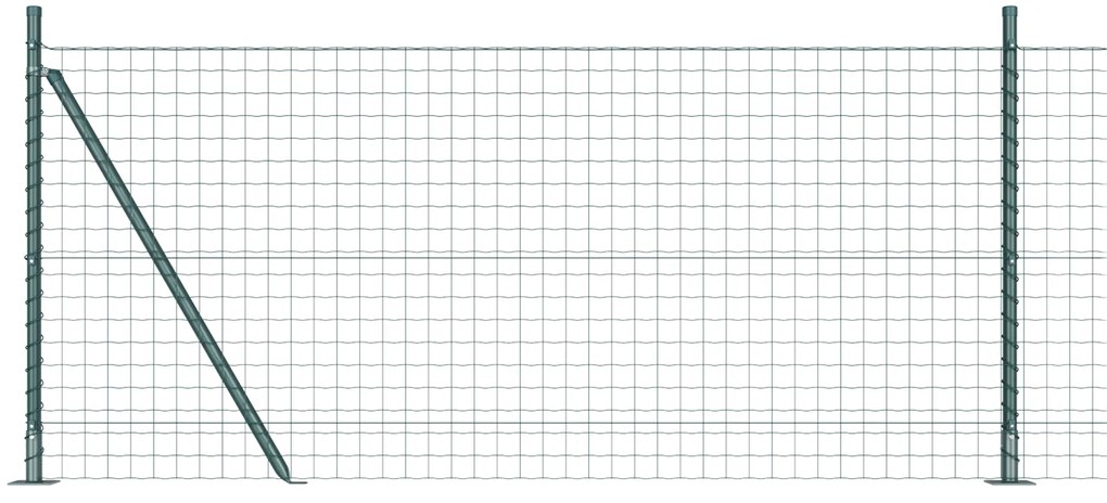 vidaXL Euro Fence με 13 Φλαγκερ Στήλες 1x25 μ Γαλβανισμένος Χάλυβας