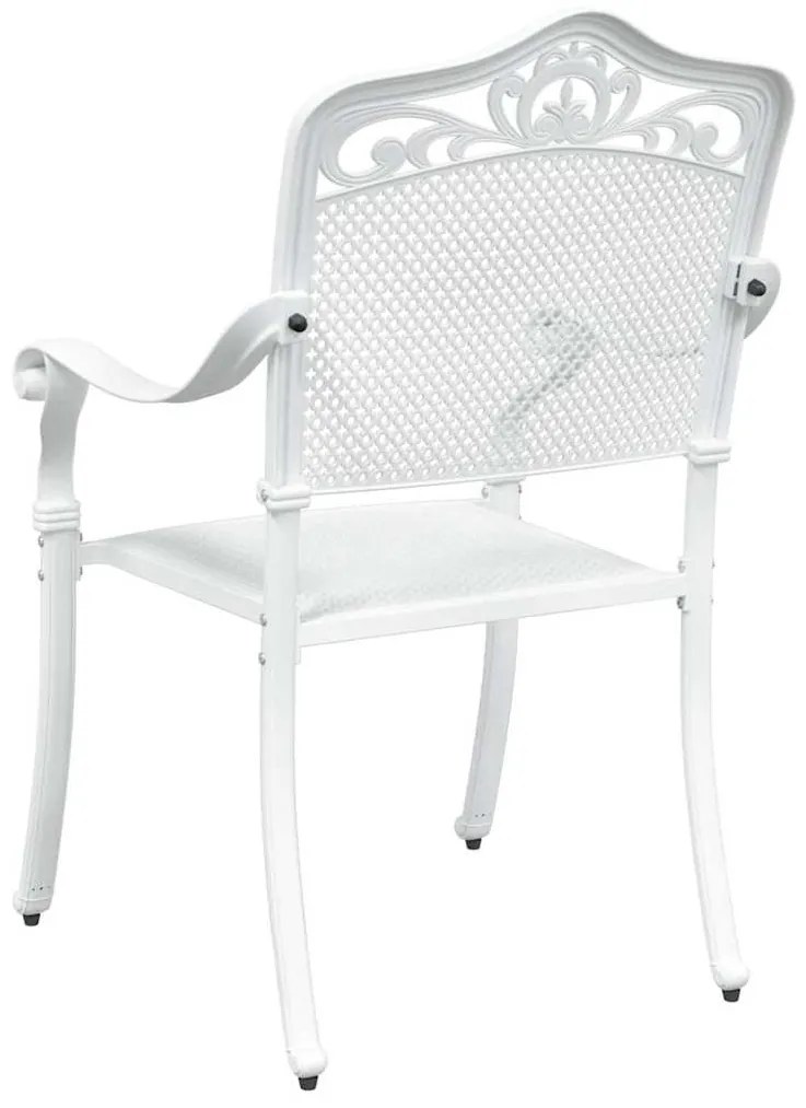 vidaXL Καρέκλα Κήπου 2 pcs Λευκό 55 x 55 x 92,5 εκ. Αλουμίνιο