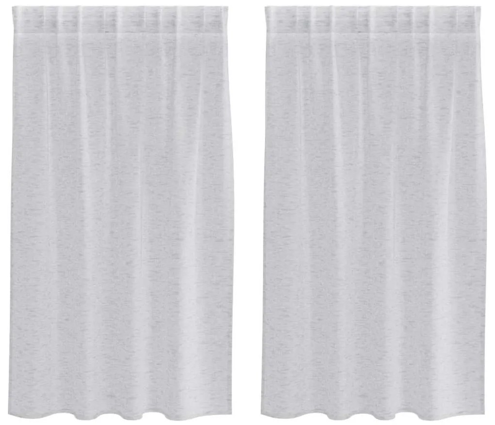 vidaXL Κουρτίνες με κουρτίνες 2 pcs Ανοιχτό γκρι 140x140εκ Πολυεστέρας