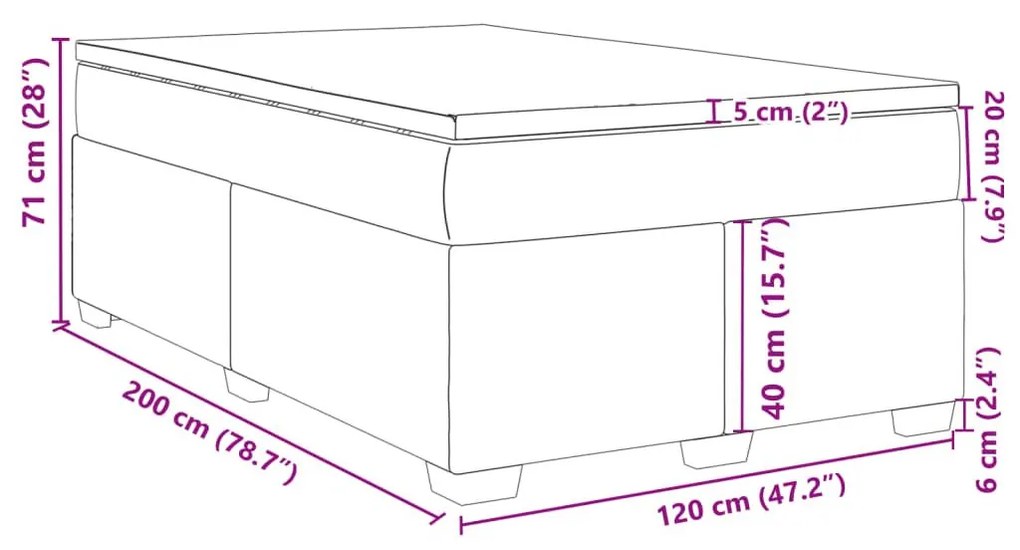 Κρεβάτι Boxspring με Στρώμα Καπουτσίνο 120x200εκ.από Συνθ.Δέρμα - Καφέ