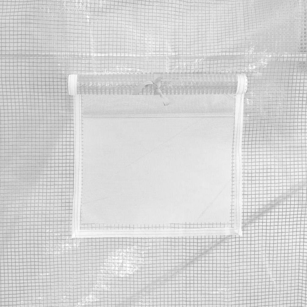 Θερμοκήπιο Λευκό 72 μ² 24 x 3 x 2 μ. με Ατσάλινο Πλαίσιο - Λευκό