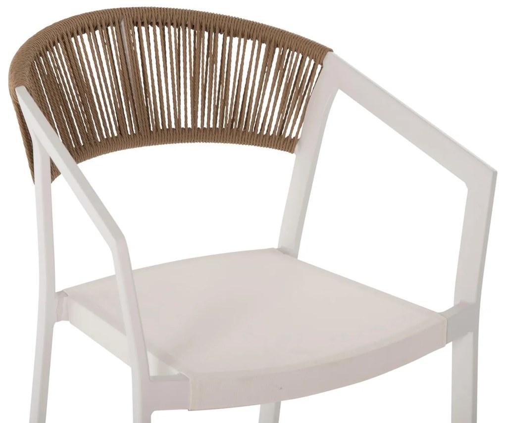 ΣΚΑΜΠΟ ΑΛΟΥΜΙΝΙΟΥ ΛΕΥΚΟ  ΜΕΣ. ΥΨΟΥΣ-ΜE RATTAN &amp; TΕΧΤLINE 57x57x99,5Yεκ. 57x57x99.5 εκ.