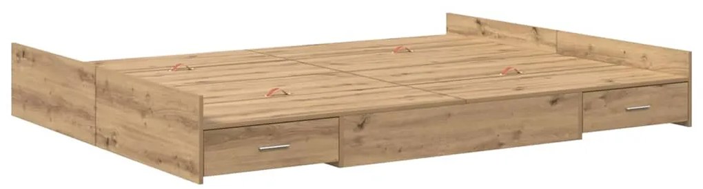 vidaXL Κρεβάτι με αποθηκευτικό χώρο artisan δρυς 160 x 200 cm