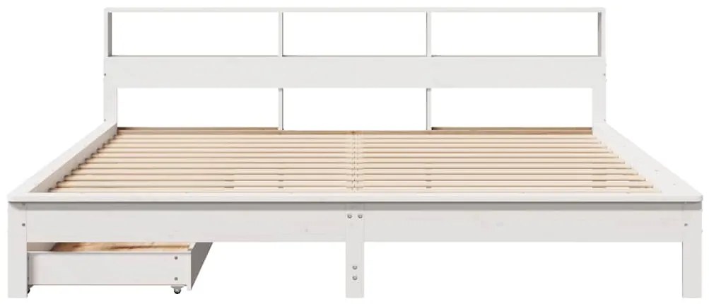 vidaXL Κρεβάτι Βιβλιοθήκη Χωρίς Στρώμα 180x200 εκ Μασίφ Ξύλο Πεύκου