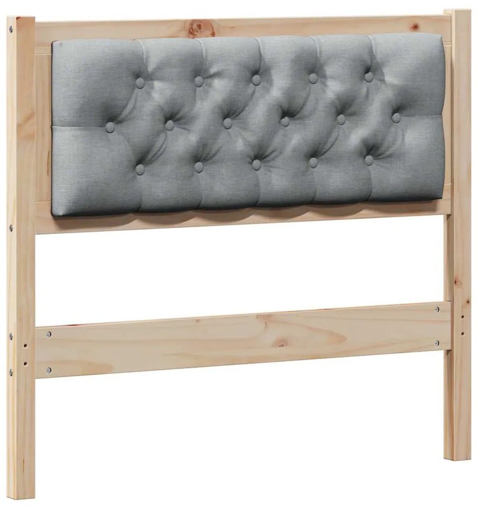 vidaXL Κεφαλάρι Άλλο Καφέ και ανοιχτό γκρι 90 cm Μασίφ ξύλο πεύκου