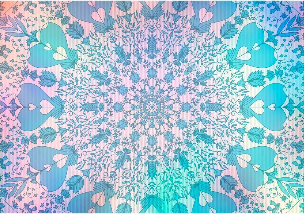 Αυτοκόλλητη φωτοταπετσαρία - Girly Mandala (Blue) - 245x175