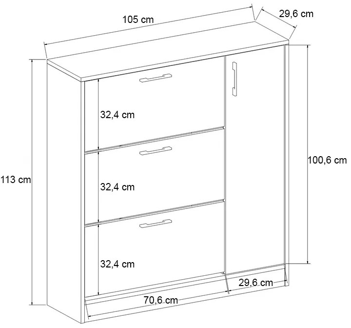 ΠΑΠΟΥΤΣΟΘΗΚΗ NEFT MEGAPAP ΧΡΩΜΑ ΛΕΥΚΟ 105X29,6X113ΕΚ.