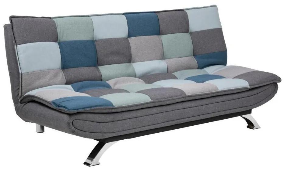 Καναπές κρεβάτι Oakland 271, Αριθμός θέσεων: 4, Γκρι, Μπλε, 91x194x98cm, 42 kg, Πόδια: Μέταλλο, Ξύλο: Πεύκο | Epipla1.gr