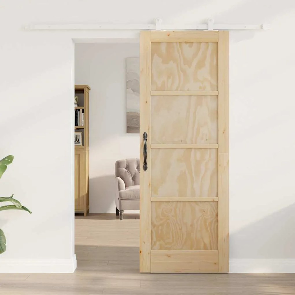 vidaXL Σετ Συρόμενης Πόρτας ORKDAL Φυσικό και λευκό 73.5 x 198.5 εκ.