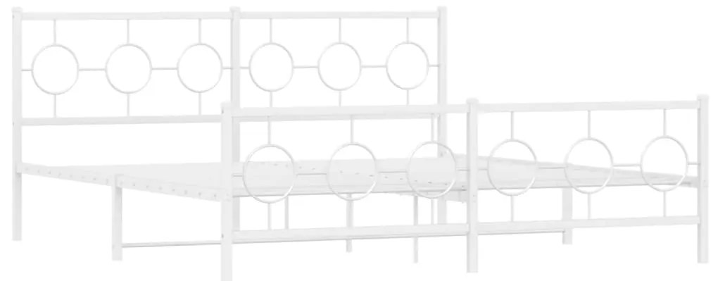 vidaXL Πλαίσιο Κρεβατιού με Κεφαλάρι&Ποδαρικό Λευκό 180x200εκ. Μέταλλο