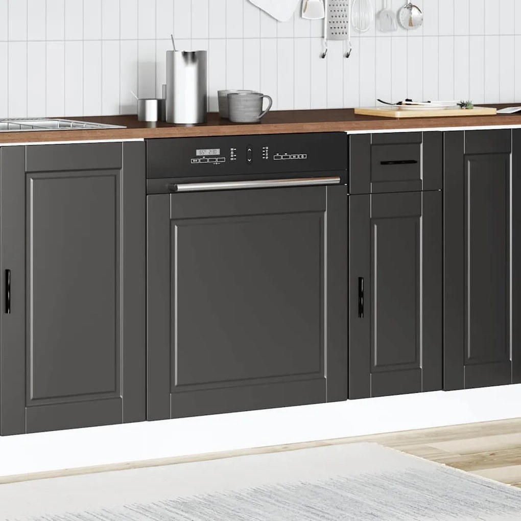 vidaXL Πίνακας πλυντηρίου πιάτων Porto Μαύρο 60x1,5x67 εκ. Επεξ. Ξύλο