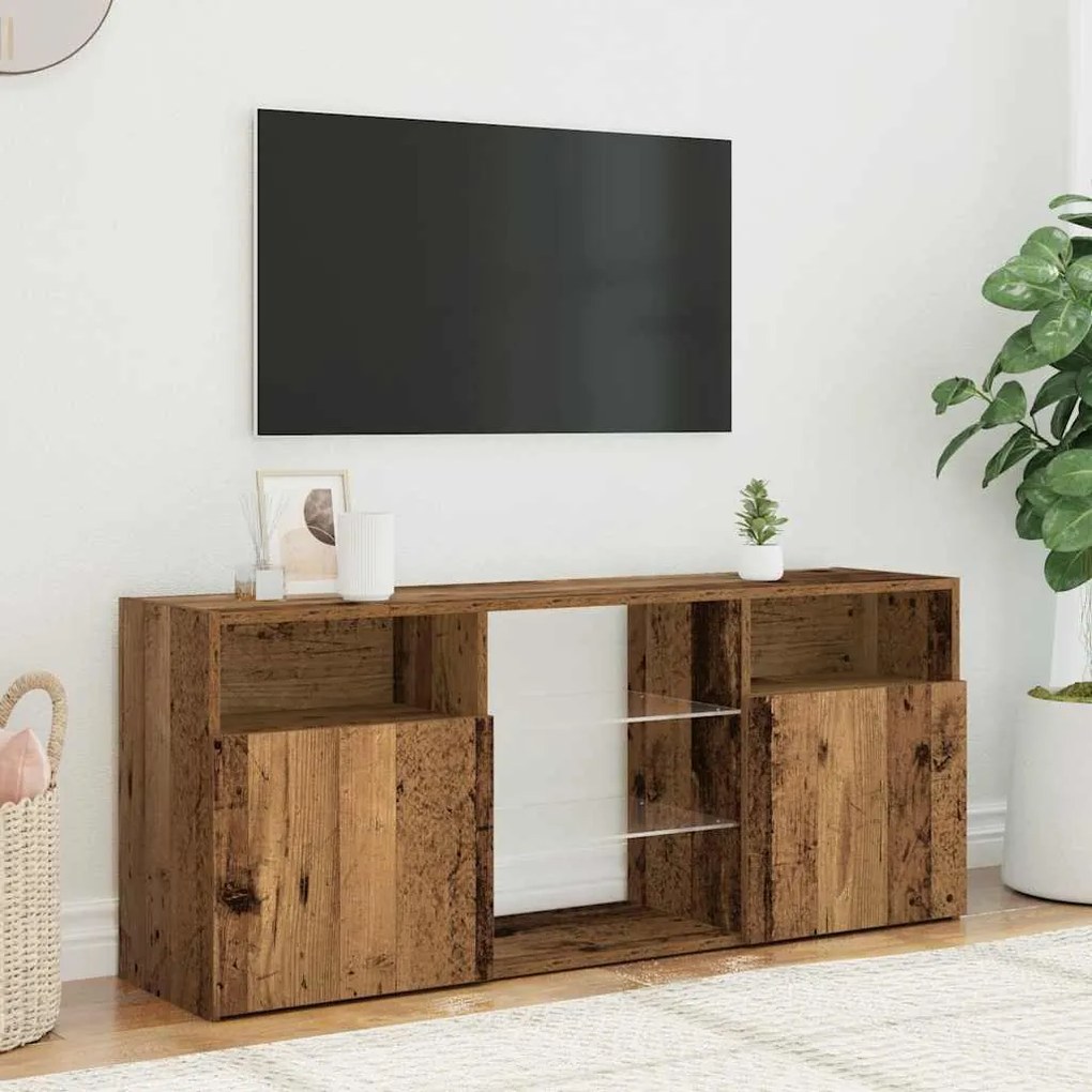 vidaXL Έπιπλο Τηλεόρασης LED Όψη Παλαιού Ξύλου 120x30x50 εκ.Επεξ. Ξύλο