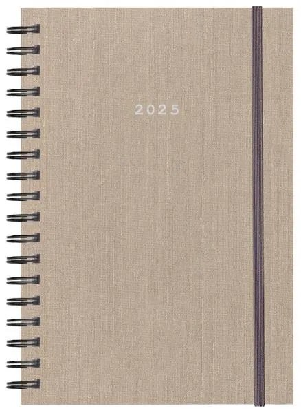 Next ημερολόγιο 2025 fabric plus ημερήσιο σπιράλ μπεζ 12x17εκ.  τμχ.