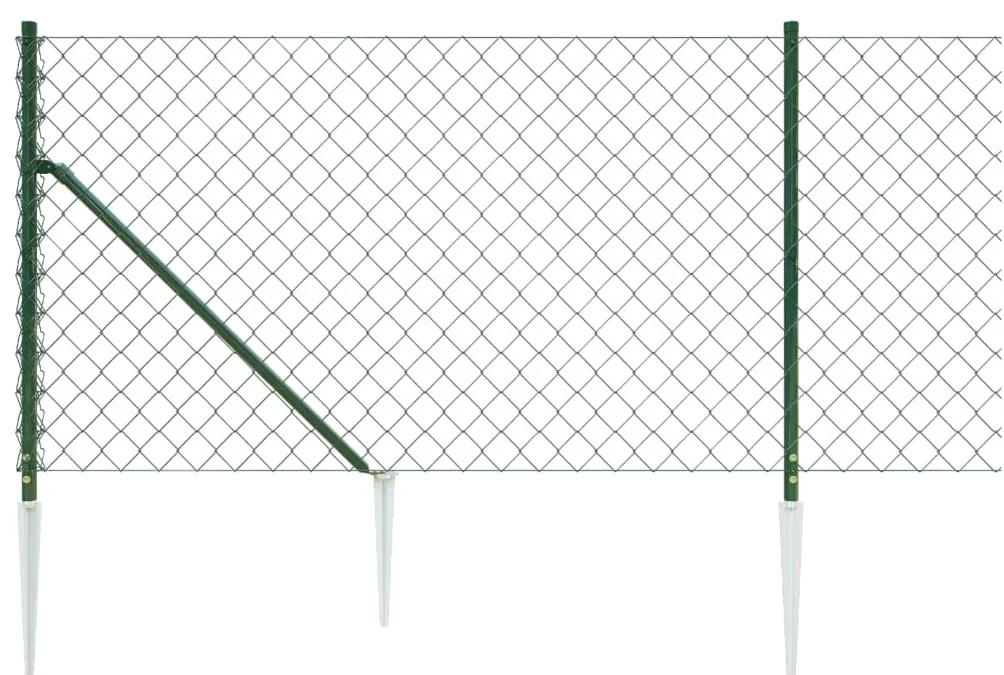 vidaXL Συρματόπλεγμα Περίφραξης Πράσινο 0,8 x 10 μ. με Καρφωτές Βάσεις
