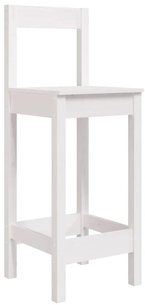 vidaXL Σετ Επίπλων Μπαρ Κήπου 7 Τεμαχίων Λευκό από Μασίφ Ξύλο Πεύκου