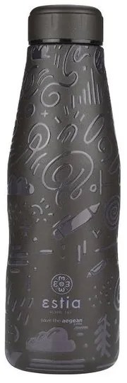 Estia Θερμός Παγούρι Travel Flask Save The Aegean 500ml Noir Echo 01-22044