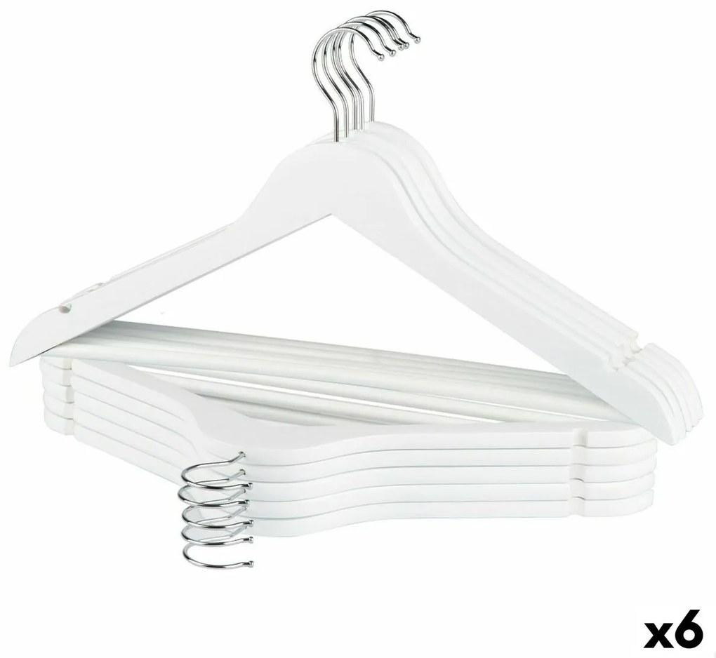 Σετ Kρεμαστρών Max Home Λευκό Ξύλο Χάλυβας 44,5 x 23 x 1 cm 10 Τεμάχια (x6)