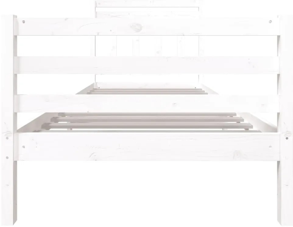 vidaXL Πλαίσιο Κρεβατιού Λευκό 90 x 190 εκ. Μασίφ Ξύλο Single